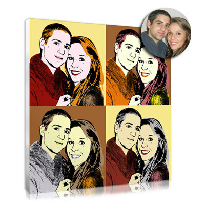 Unique pop art portrait for couple tio offer at Christmas