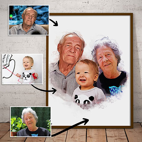 Vos photos de famille réunies sur un tableau sur-mesure
